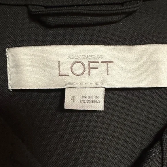 Ann Taylor Loft Size 4 Black Short Sleeve Shirtdress Lightweight with Pockets - Picture 4 of 9